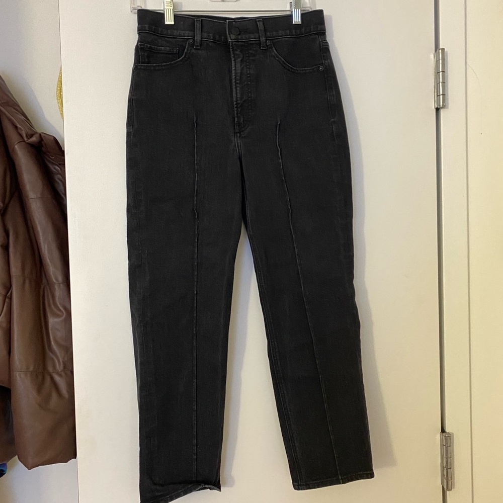 EXPRESS straight cut super high waisted black jeans